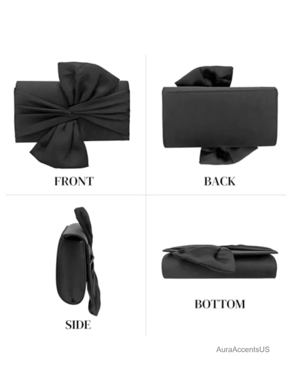 Pleated Satin Clutch Bag with Chain for Wedding Formal Party
